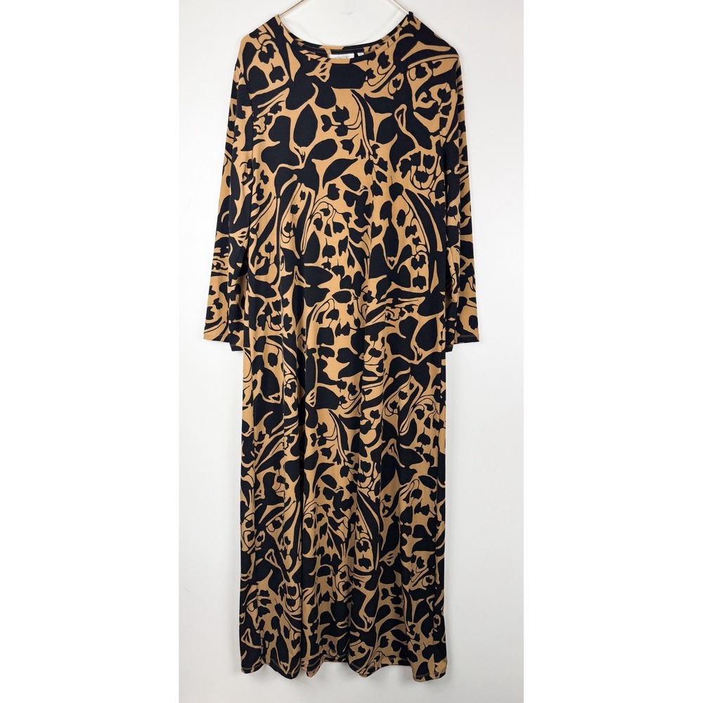 Chico's Size XL Graphic Pattern Long Sleeve Column Dress Resort